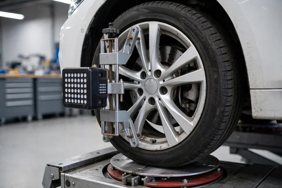 A proper four-wheel alignment — followed by a steering-angle calibration — resolves the off-center cases.