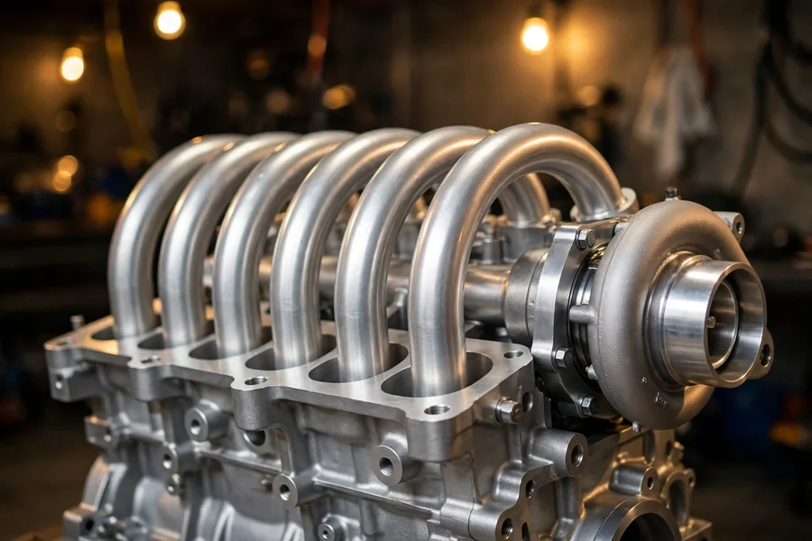BMW inline-six turbocharged engine in an engine bay