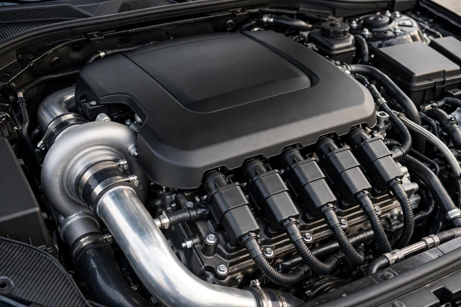 BMW B58 turbocharged inline-six engine bay close-up