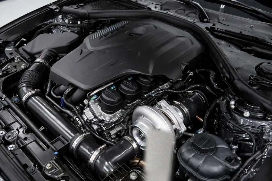 BMW B48 modular turbocharged engine bay