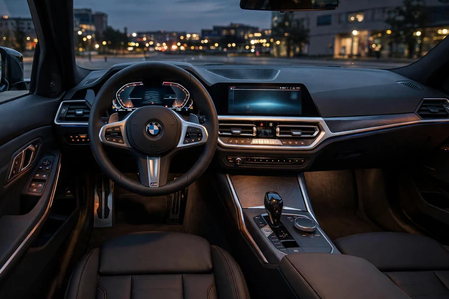 BMW G20 330i interior with iDrive 7 cockpit